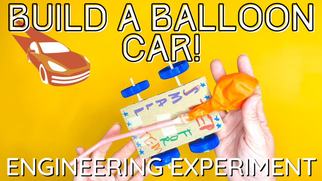 build a balloon car engineering experiment for kids and preschoolers